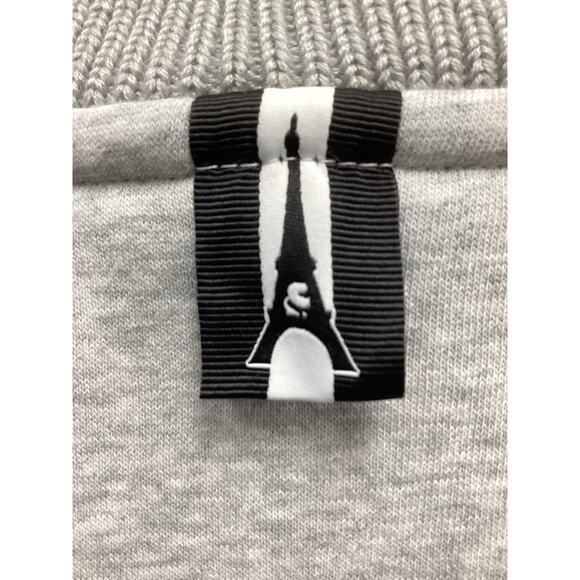 NWT Karl Lagerfeld Sweatshirt/ Top Women’s Size XL Cotton Blend Ornate Sign Gray - Picture 5 of 7